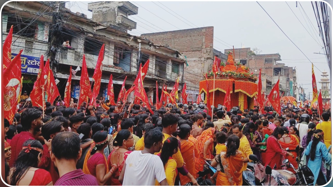 भक्तिमय माहोलमा निकालियो गहवामाईको चौथो रथयात्रा, हजारौं श्रद्धालुको सहभागिता