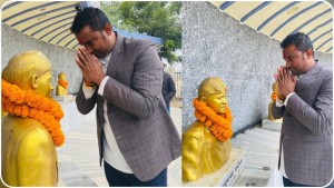 मधेसी शहिद स्मारकमा पुगे रास्वपा उम्मेदवार कानु, शहिदका सालिकमा दिए श्रद्धाञ्जली