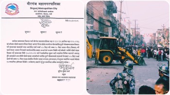 वीरगञ्ज मुर्लीमा १० मिटर सडक विस्तारका लागि २४ घण्टाभित्र संरचना हटाउन सूचना