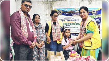 सेस्मी स्कुलका विद्यार्थीलाई खाजा वितरण गर्दै लायन्स वर्ष २०२६–२७ को शुभारम्भ