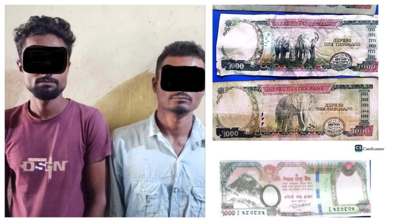 वीरगंजबाट नक्कली नेपाली नोटसहित दुईजना पक्राउ